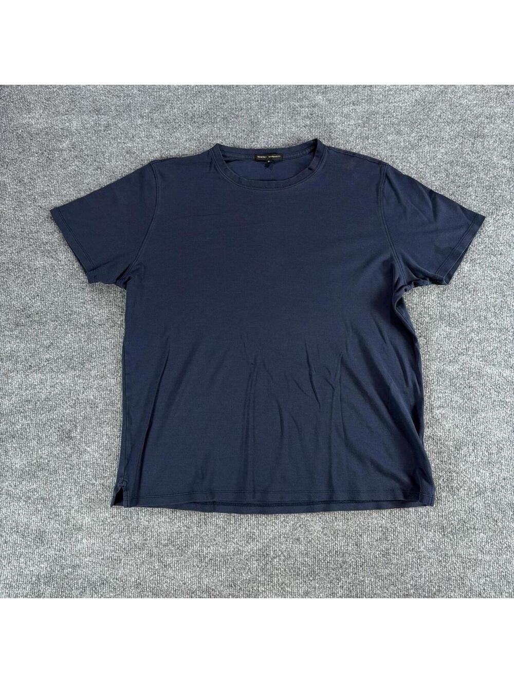 Robert Barakett Pima Cotton Navy Blue‎ Crew Neck T-Shirt XL - Solid, Layers